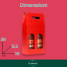 6 Scatola Bottiglia - 2 Posti - Rosso - 8,5x18x38 - HX24N03426