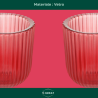 Set di 6 Bicchieri in Vetro Natalizi - Rosso Rigato - 270 Ml