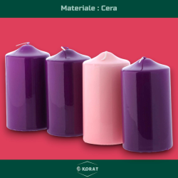 Set di 4 Candele per Avvento - 4 Colori Diversi - 5x10 cm