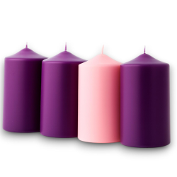 Set di 4 Candele per Avvento - 4 Colori Diversi - 5x10 cm