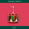 Set di 12 Appendino Tamburello in Plastica - Glitterati - Rosso e Verd