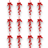 Set di 6 Appendini con Fiocco in Velluto - 5 Campane - Rosso o Oro - 3