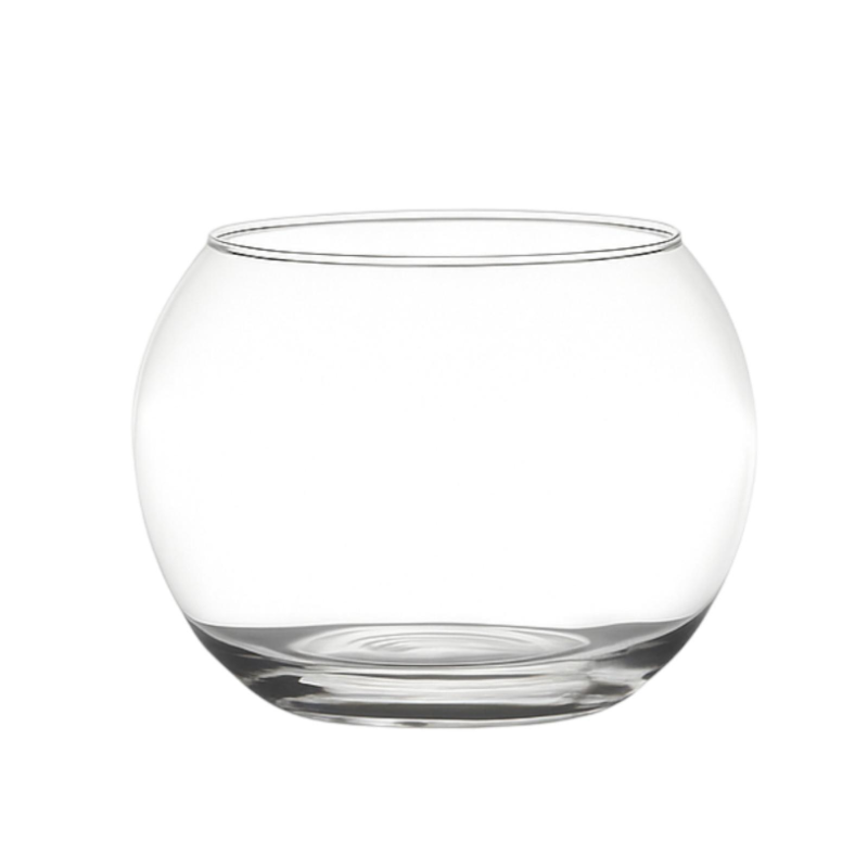 Vaso Boccia in Vetro Trasparente per Composizioni Floreali e Centrotav
