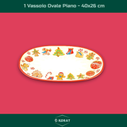 Set di 7 Vassoi e 1 Piatto Panettone - Decorazione Marzapane - in Mela