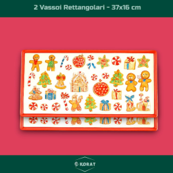 Set di 7 Vassoi e 1 Piatto Panettone - Decorazione Marzapane - in Mela