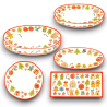 Set di 7 Vassoi e 1 Piatto Panettone - Decorazione Marzapane - in Mela