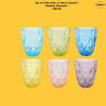 Set di 6 Bicchieri in Vetro Colorati - Fantasia Diamante - 250 ML