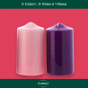 Set di 4 Candele per Avvento - 4 Colori Diversi - 5x12,5 cm