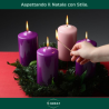 Set di 4 Candele per Avvento - 4 Colori Diversi - 5x12,5 cm