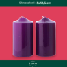 Set di 4 Candele per Avvento - 4 Colori Diversi - 5x12,5 cm