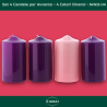 Set di 4 Candele per Avvento - 4 Colori Diversi - 5x12,5 cm