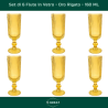 Set 6 Calici Flute in Vetro - Oro Rigato - 160 ML