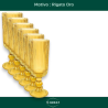Set 6 Calici Flute in Vetro - Oro Rigato - 160 ML