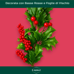 Ghirlanda Natalizia con Foglie di Vischio e Bacche Rosse – 152 cm, Dec