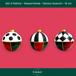 Palline di Natale Decorate a Mano – Set da 3 Pezzi da 12 cm, Plastiche