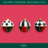 Palline di Natale Decorate a Mano – Set da 3 Pezzi da 12 cm, Plastiche