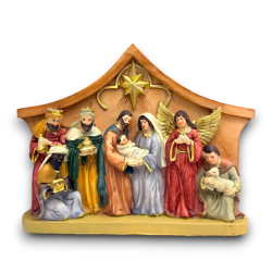 Presepe Tradizionale con Capanna e 8 Soggetti in Resina – Un’Elegante 