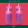 Set di 4 Candele Pilastro Lilla – Eleganza e Atmosfera per Casa, Tavol