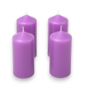 Set di 4 Candele Pilastro Lilla – Eleganza e Atmosfera per Casa, Tavol