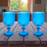 Set 6 Calici Vino Rigati - 260 ml - Azzurro 