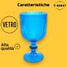 Set 6 Calici Vino Rigati - 260 ml - Azzurro 