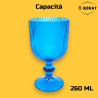 Set 6 Calici Vino Rigati - 260 ml - Azzurro 