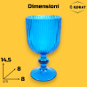 Set 6 Calici Vino Rigati - 260 ml - Azzurro 