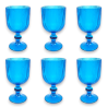 Set 6 Calici Vino Rigati - 260 ml - Azzurro 