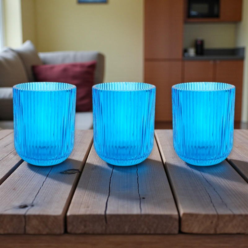 Set 6 Bicchieri Rigati - 270 ml - Azzurro 