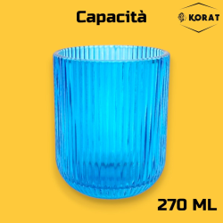 Set 6 Bicchieri Rigati - 270 ml - Azzurro 