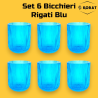 Set 6 Bicchieri Rigati - 270 ml - Azzurro 