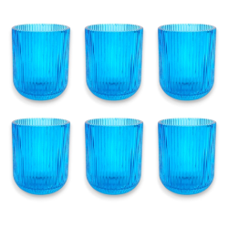 Set 6 Bicchieri Rigati - 270 ml - Azzurro 