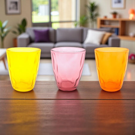 Set 6 Bicchieri - Fantasia Sagomata - 250 ml - Colori Misti