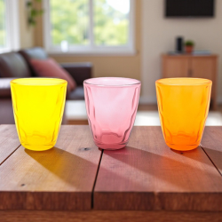 Set 6 Bicchieri - Fantasia Sagomata - 250 ml - Colori Misti