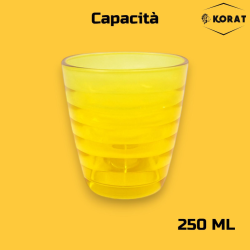 Set 6 Bicchieri - Fantasia Rigata - 250 ml - Colori Misti
