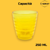 Set 6 Bicchieri - Fantasia Rigata - 250 ml - Colori Misti