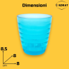Set 6 Bicchieri - Fantasia Rigata - 250 ml - Colori Misti