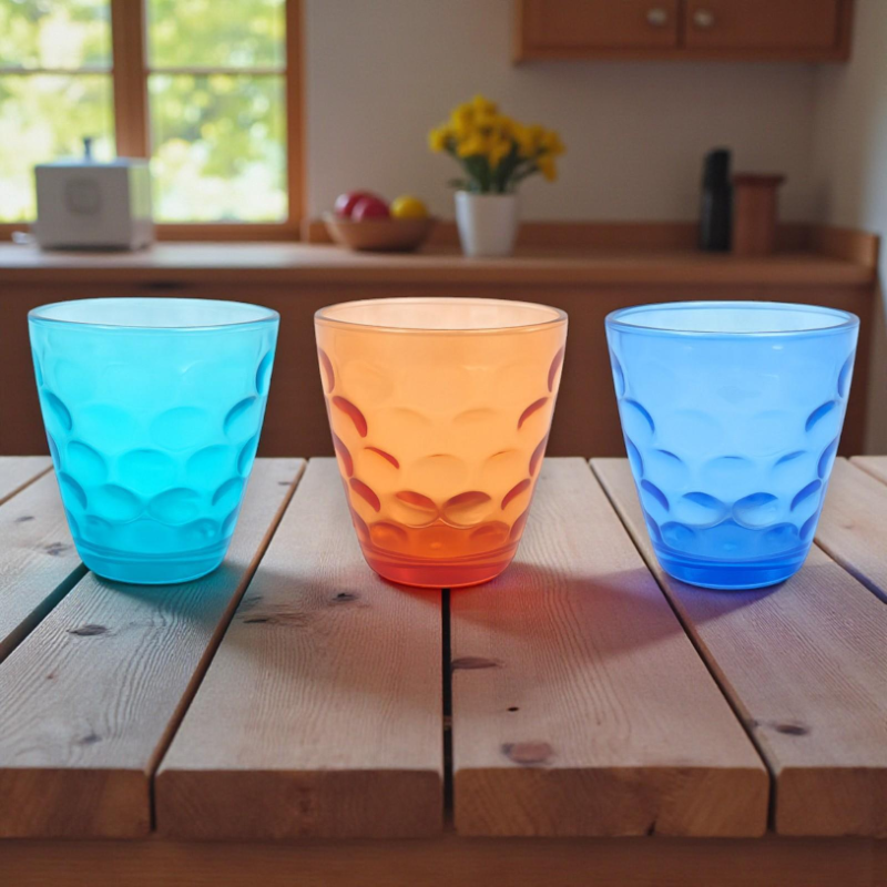 Set 6 Bicchieri - Fantasia Bolle - 285 ml - Colori Misti