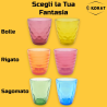 Set 6 Bicchieri - Fantasia Bolle - 285 ml - Colori Misti