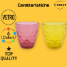 Set 6 Bicchieri - Fantasia Bolle - 285 ml - Colori Misti