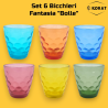 Set 6 Bicchieri - Fantasia Bolle - 285 ml - Colori Misti