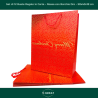 Set di 12 Buste Regalo in Carta - Rossa con Borchie Oro - 50x40x18 cm