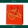 Set di 12 Buste Regalo in Carta - Rossa Glitterata con Scritto Oro - 2