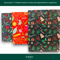 Set di 12 Buste Regalo in Carta - Natalizia con 3 Modelli Diversi - 33
