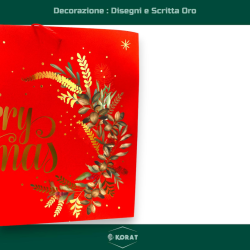 12 Buste Regalo in Carta - Rossa Orizzontale Merry Christmas - 45.5x33