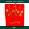 12 Buste Regalo in Carta - Rossa con Palline Rosso/Oro - 26x32x12 cm