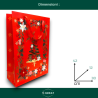 12 Buste Regalo in Carta - Rossa in Velluto Decorazione Oro - 30x42x12
