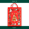 12 Buste Regalo in Carta - Rossa in Velluto Decorazione Oro - 30x42x12