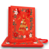 12 Buste Regalo in Carta - Rossa in Velluto Decorazione Oro - 30x42x12