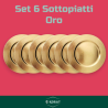 Set 6 Sottopiatti - 33 Cm - Liscio - Oro